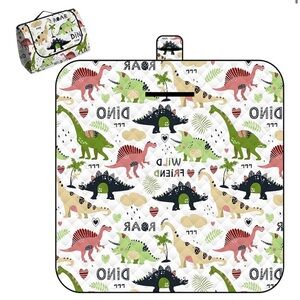 Dinosaur Print Kids Picnic Blanket